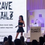 Braelinn Frank speaking at Beauty Connect LA with Rave Nailz
